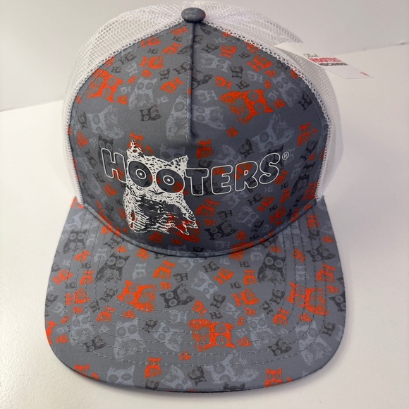 HOOTERS Design Logo Owl Mesh Baseball Trucker Cap Hat NWT - Picture 4 of 10